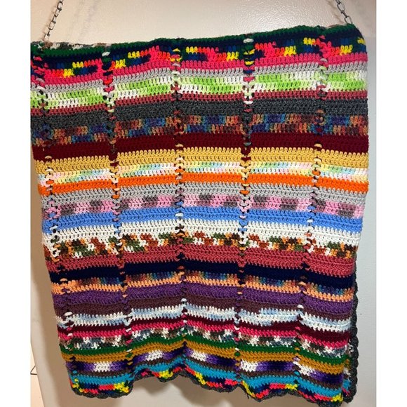 Handmade Other - LARGE Handmade Knitted Blanket Afghan Bed Cover 134" (11 ft) x 62" Warm Gift